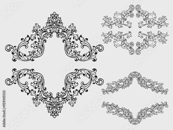 Obraz Vintage typographic decorative ornament design elements