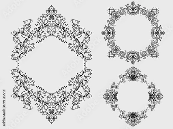 Obraz Vintage typographic decorative ornament design elements