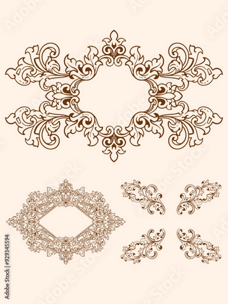 Obraz Vintage typographic decorative ornament design elements