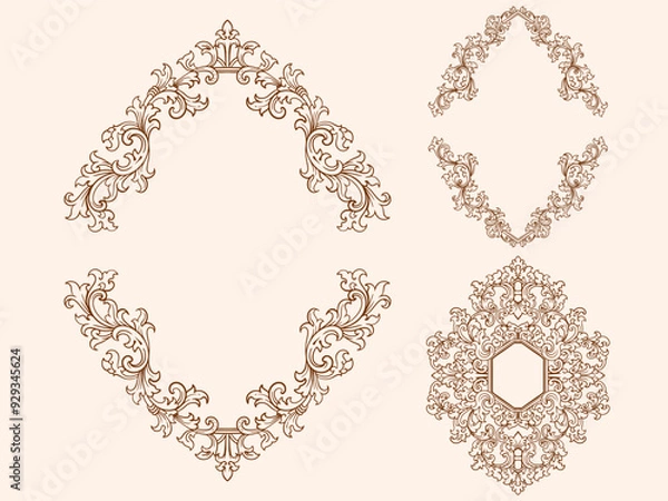 Obraz Vintage typographic decorative ornament design elements