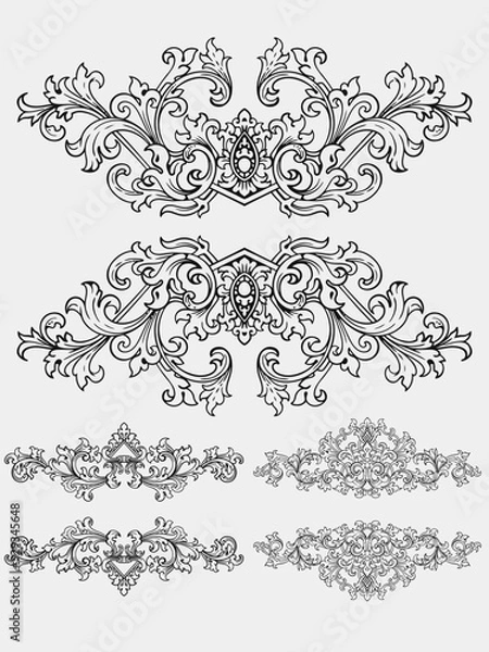 Obraz Vintage typographic decorative ornament design elements