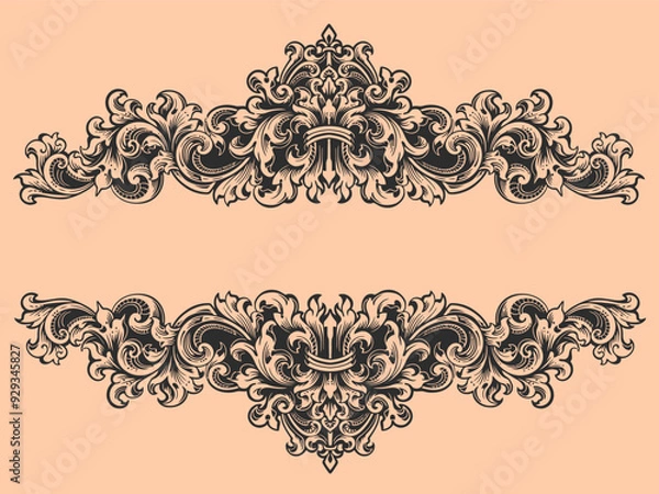 Obraz Vintage typographic decorative ornament design elements