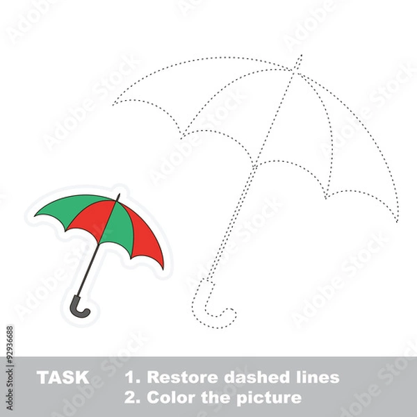 Obraz Trace game. One umbrella to be traced.