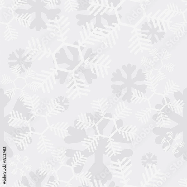 Fototapeta Vector modern snowflakes seamless background. 