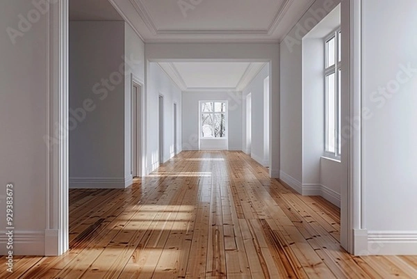 Fototapeta empty room with door and window