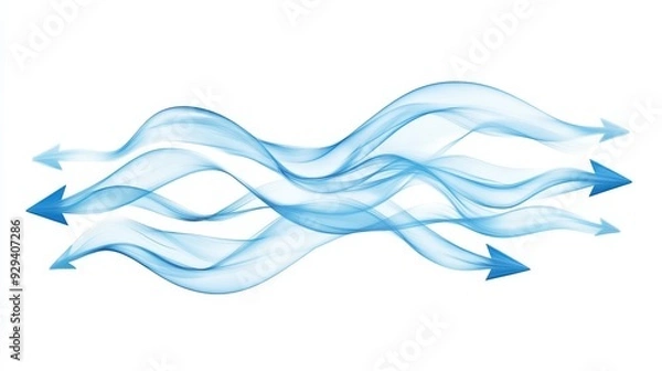 Obraz Blue Airflow Effects, Isolated On White Background, Ideal For Technology And Ventilation Designs. . Generative ai