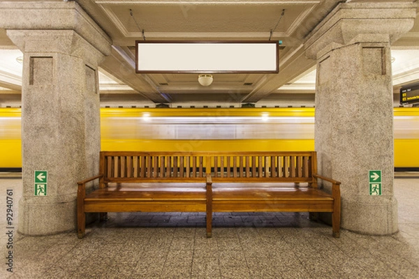 Obraz Empty banner in metro station