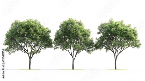 Fototapeta Trees isolated on white background isolated used for design advertising and architecture : Generative AI