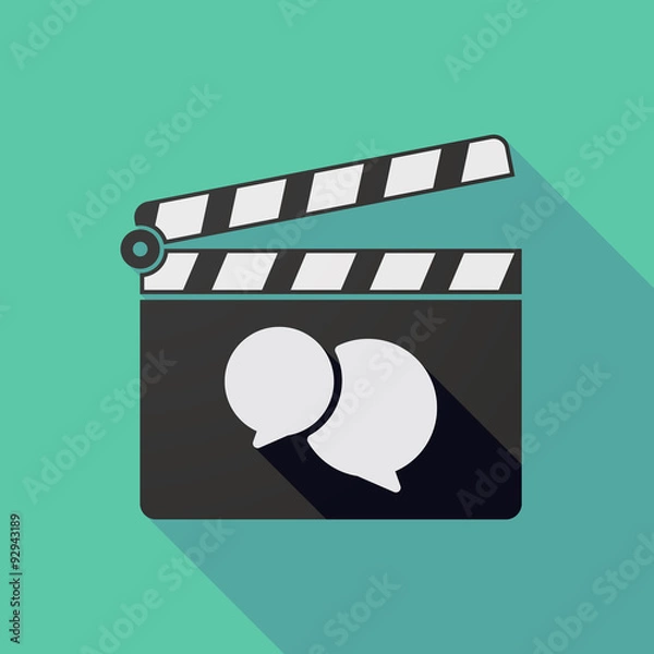 Fototapeta Long shadow clapper board with  comic balloons