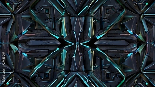 Fototapeta Futuristic 3D Seamless Geometric Background Pattern Generative AI

