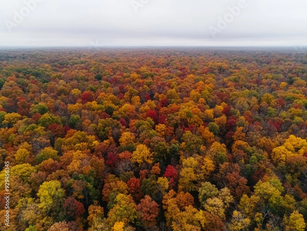 Fototapeta A forest with many trees in it