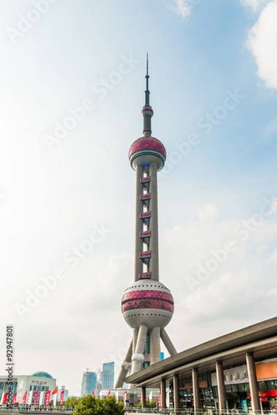 Obraz The Oriental Pearl Tower, landmark of Shanghai city.