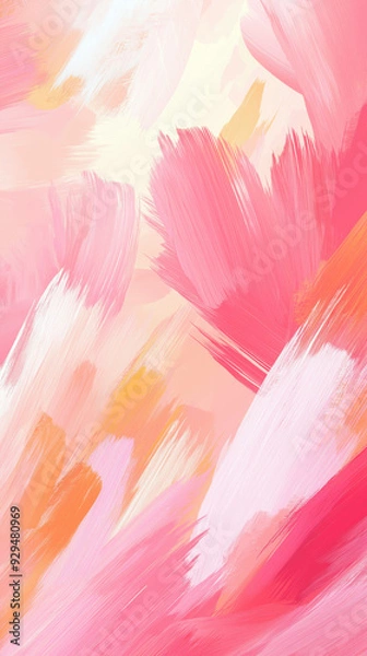 Fototapeta abstract pink and white background with soft brush strokes resembling flower petals