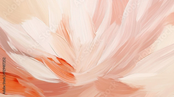 Fototapeta A textured surface featuring pink and white paint, showcasing dynamic brush strokes that create a visually appealing pattern.