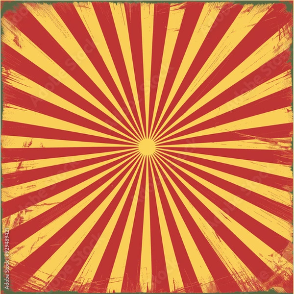 Obraz yellow and red rays, gradient as a background for a comic book or a vintage picture, generative AI