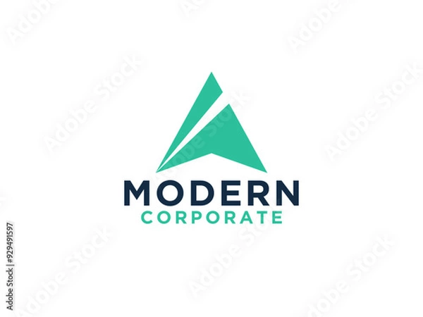 Obraz Letter A Logo Geometric Triangle Rounded.