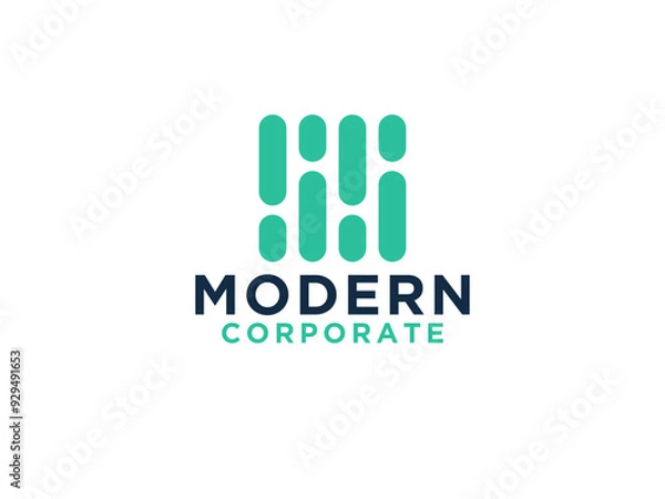 Fototapeta Simple Initial Letter I Logo. Monogram Linear Rounded Style with Linked Dot isolated on White Background.