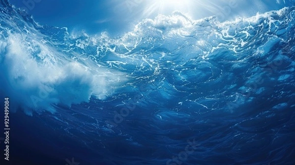 Fototapeta The sun's rays reflected on the surface of the ocean, creating a beautiful and serene atmosphere