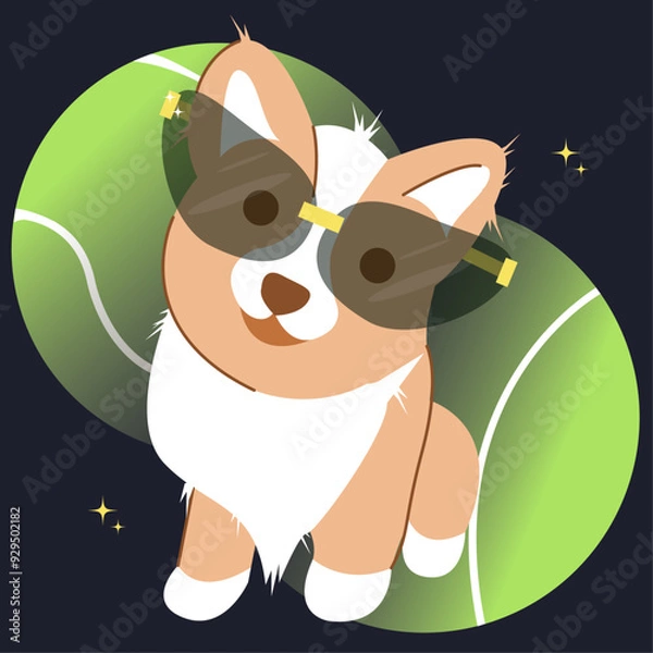 Obraz Dog with glasses