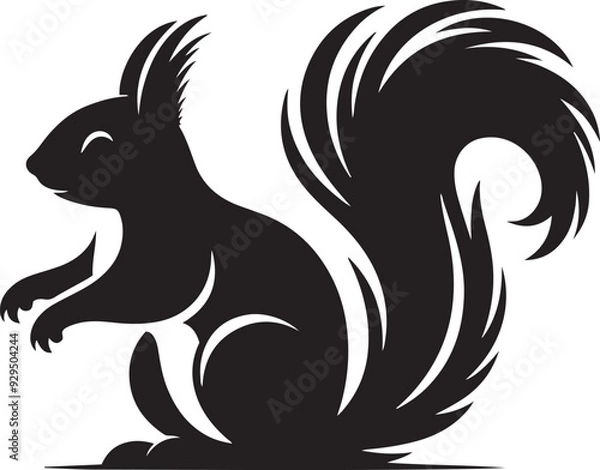 Fototapeta Premium Squirrel Silhouette Vector for Educational Graphics