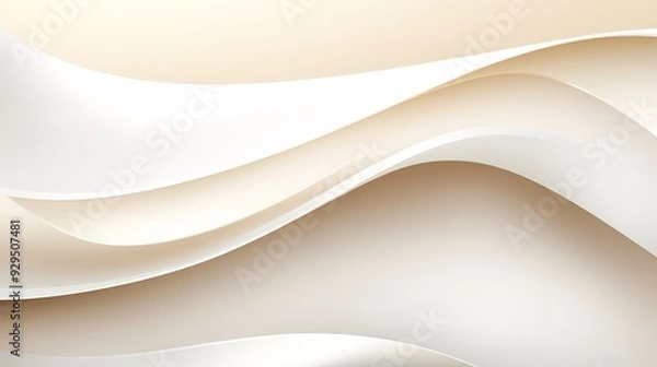 Fototapeta Abstract background with beige and white wavy lines.