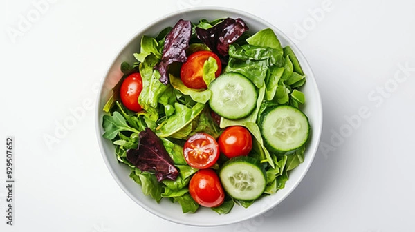 Obraz salad with tomatoes and cucumbers
