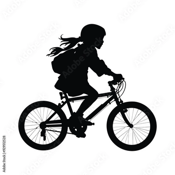 Fototapeta Baby kids bicycle silhouette
