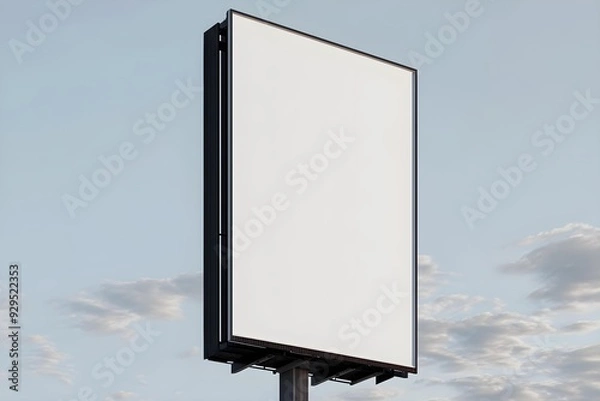 Obraz 3D Render Outdoor Vertical Billboard White Blank Mockup