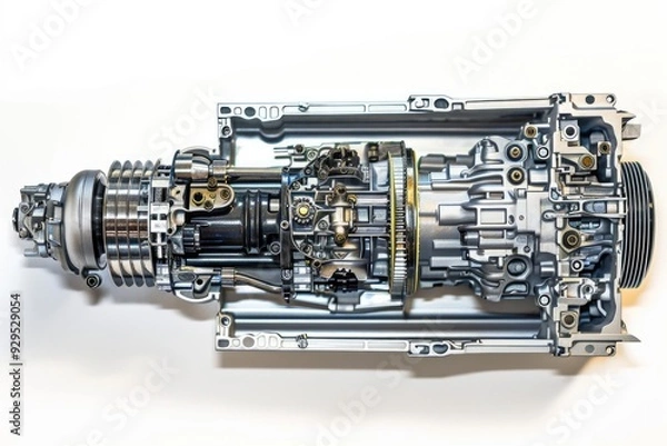 Fototapeta Mechanical components on a white background