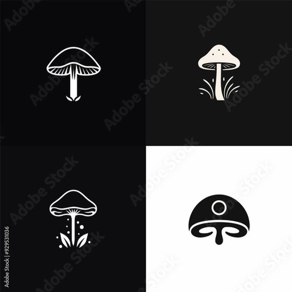 Obraz Mushroom logo design vector template 
