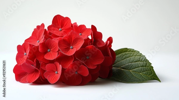 Fototapeta Red Hydrangeas on white background