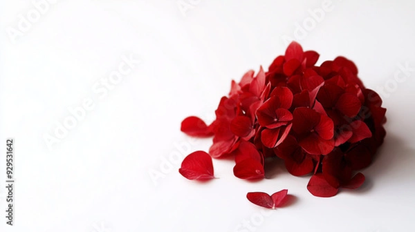 Fototapeta Red Hydrangeas on white background
