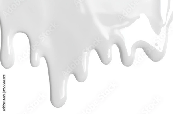 Fototapeta Spilled milk puddle isolated on white background and texture, top view