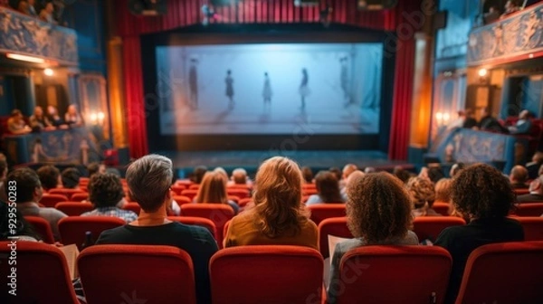 Fototapeta Attend a Theater Performance: Book tickets for a local theater show, whether a play, musical, or improv. Enjoy a night of engaging live entertainment and theatrical magic.
