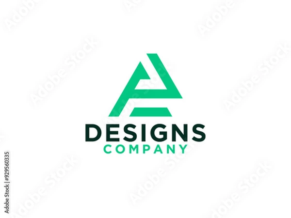 Fototapeta Logo Vector Initial Letter P. Flat Vector Logo Design Template Element.