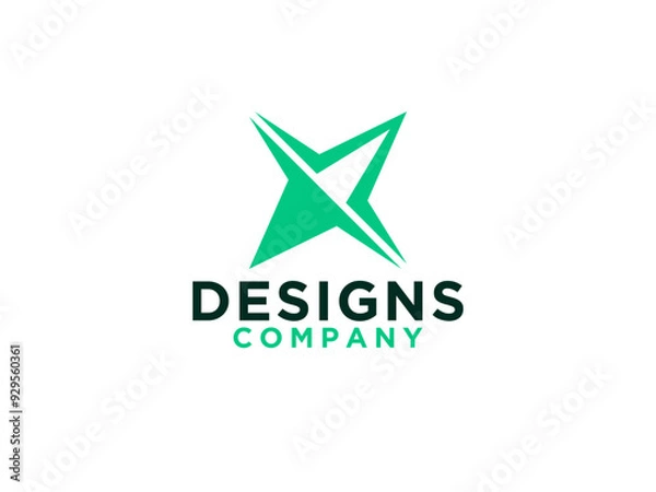 Fototapeta Fast Shipping Delivery Logo. Initial Letter X Geometric Arrow Shape isolated on White Background. Business and Transportation Resources.