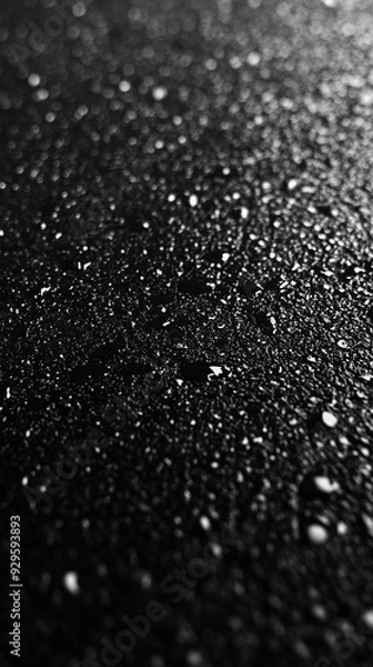 Fototapeta dark asphalt road surface, featuring a grey tarmac with visible imperfections, ideal for conveying themes of urban roads, travel, or infrastructure