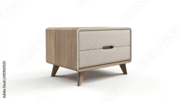 Fototapeta Bedside table, on the white background