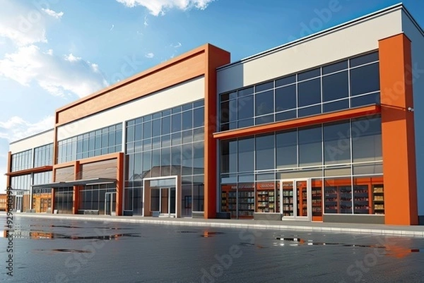 Obraz Mockup supermarket building . 3D render