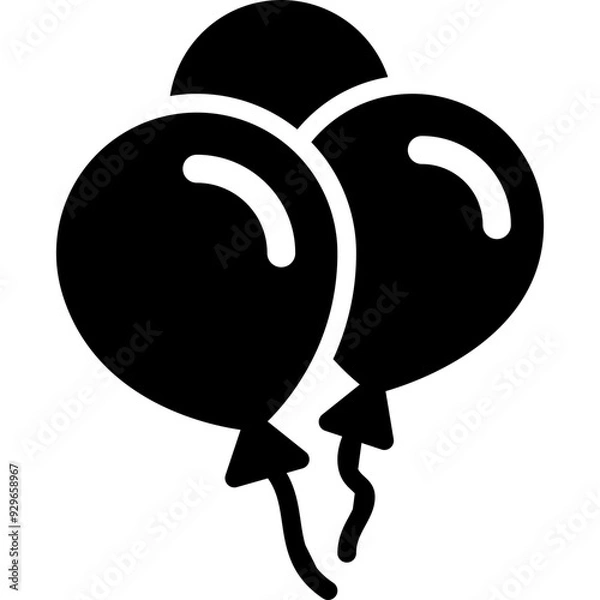 Obraz balloon for party decorate solid icon