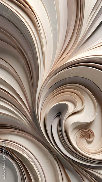 Fototapeta The Subdued Burst of Neutral Tones The Elegant Explosion of Soft, Muted Colors in a Refined Paint Flow