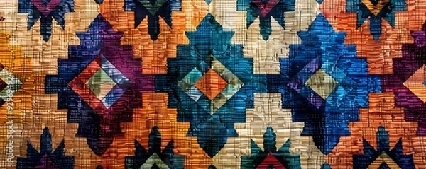 Fototapeta Abstract Geometric Pattern Illustration with Colorful Shapes and Lines