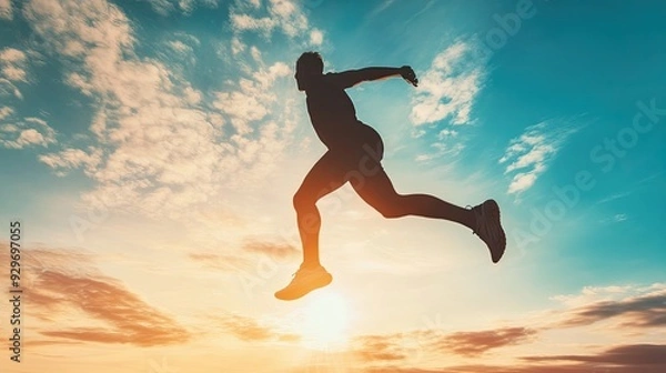 Obraz photo of Acrobat is running. 