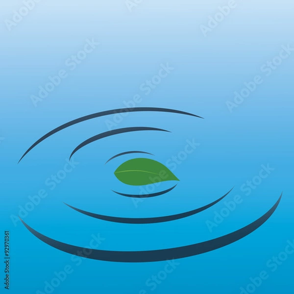 Obraz Water drop ripple gently with a leaf