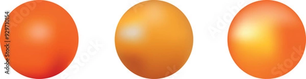Obraz Orange balls of different shades on a transparent background