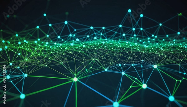 Fototapeta Abstract futuristic - technology 3D network