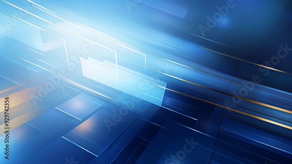 Obraz Abstract Blue square digital technology Background