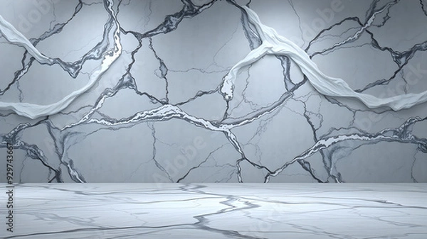 Fototapeta White marble pattern texture for background. for work or design.