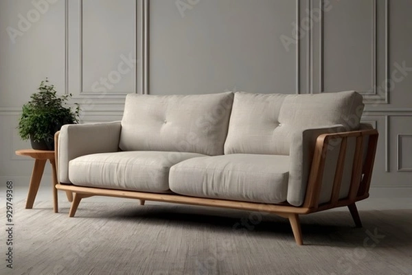 Fototapeta 3d design minimalist or scandinavian sofa, simple design