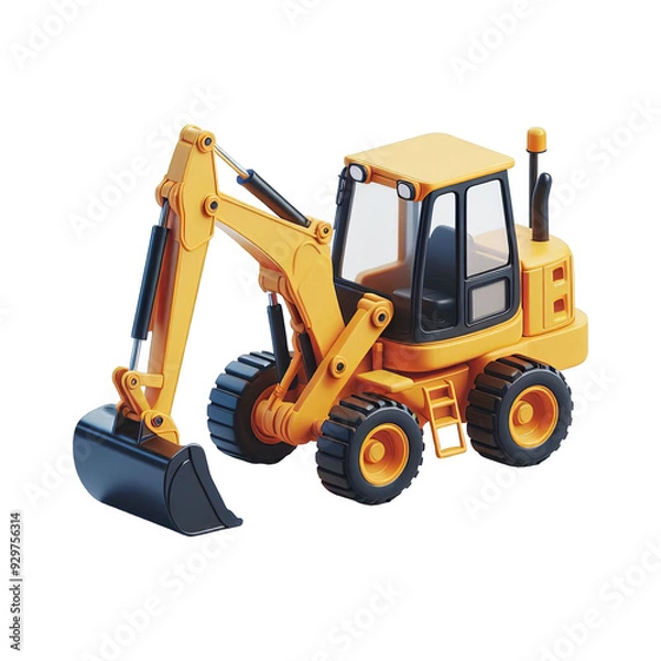 Obraz Backhoe Loader isolated on transparent background